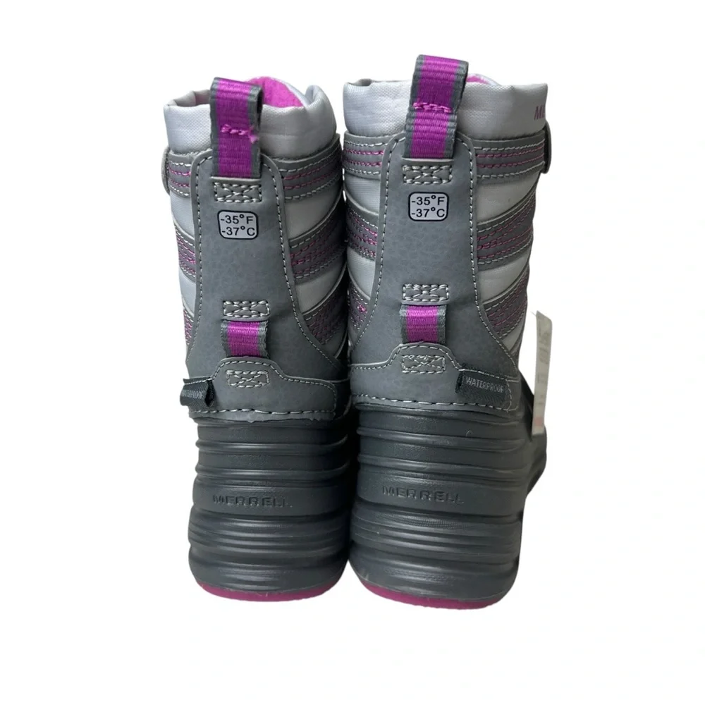 Merrell Snow Quest 3.0 NEW Girls Size 6 Gray and Purple Kids' Winter Boots
